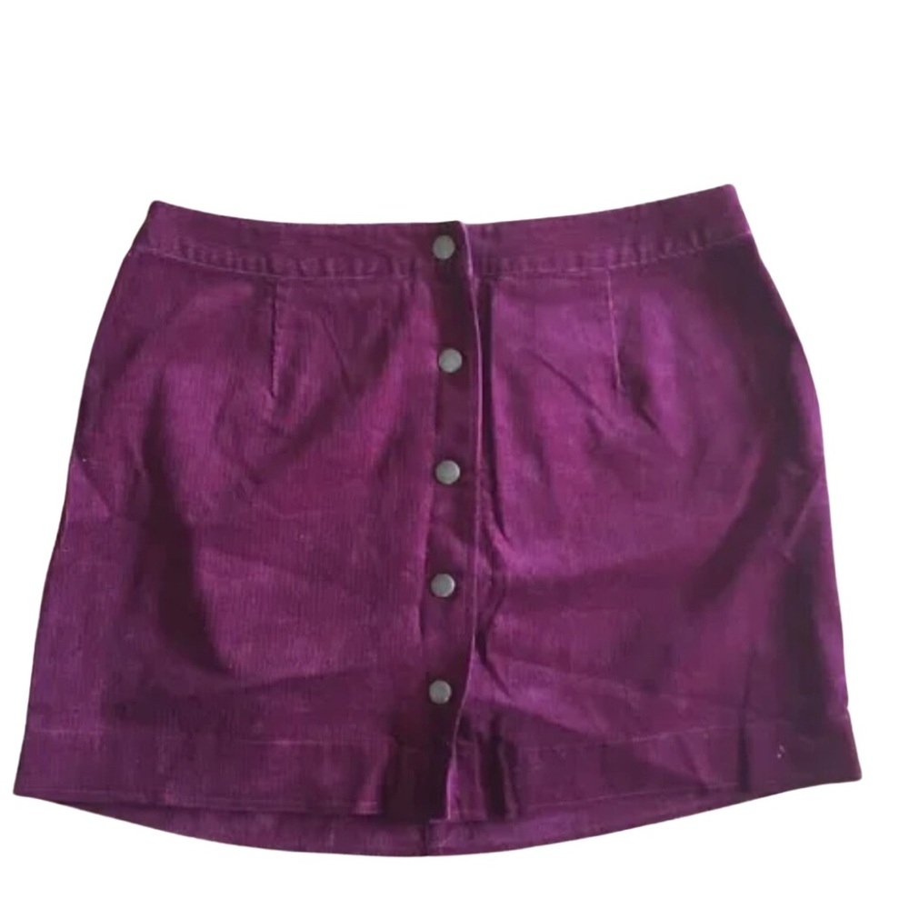 Purple snap front skirt